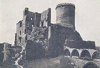 Zamek w Bdzinie - Zamek w Bdzinie na pocztwce z 1920 roku
