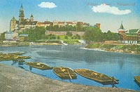 Zamek na Wawelu w Krakowie - Wawel na pocztwce z okresu midzywojennego