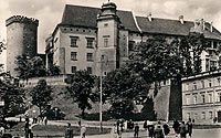 Zamek na Wawelu w Krakowie - Wawel na zdjciu z okoo 1934 roku