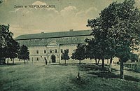 Zamek w Niepoomicach - Zamek na pocztwce z koca XIX wieku