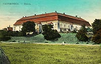 Zamek w Niepoomicach - Zamek w Niepoomicach na pocztwce z 1912 roku
