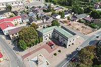 Zamek w Opocznie - Widok zamku z lotu ptaka, fot. ZeroJeden VIII 2018