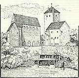 Zamek w Darowie - Zamek w Darowie na rysunku z przeomu XIX i XX wieku