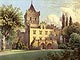 Zamek Grodztwo w Kamiennej Grze - Litografia Theodora Blatterbauera z poowy XIX wieku z teki Alberta Dunckera