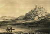 Zamek w Melsztynie - Ruiny zamku na litografii Napoleona Ordy, 'Album Widokw', Seria 6, 1880