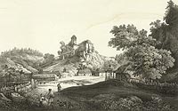 Zamek w Ojcowie - Rysunek Zygmunta Vogla z pocztku XIX wieku