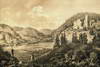 Zamek w Ronowie-aziskach - Ruiny zamku na litografii Napoleona Ordy, 'Album Widokw', Seria 6, 1880