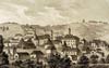 Zamek upny w Wieliczce - Widok miasta na rysunku Karla Rybiki z 1843 roku