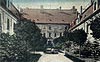 Zamek w Rybniku - Zabudowania w miejscu zamku na pocztwce z 1926 roku