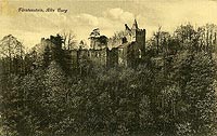 Zamek w Starym Ksiu - Ruiny zamku w okresie midzywojennym