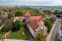 Zamek w Sulechowie - Zdjcie lotnicze, fot. ZeroJeden, IV 2024